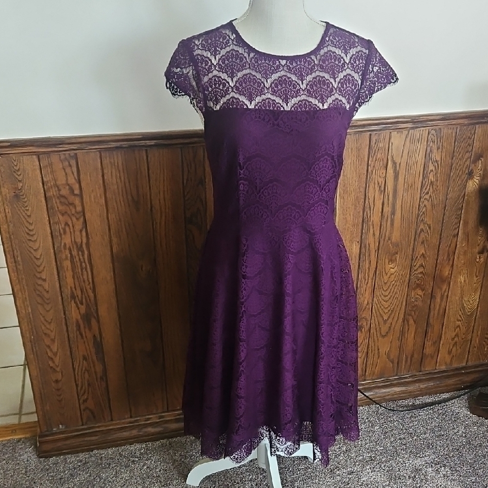 Kensie Purple Lace Dress